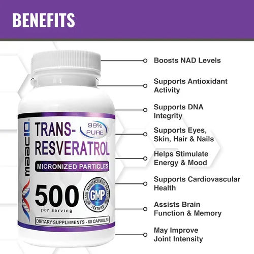 Miniatura 2 de MAAC10 - Trans Resveratrol 500 mg paquete de 3