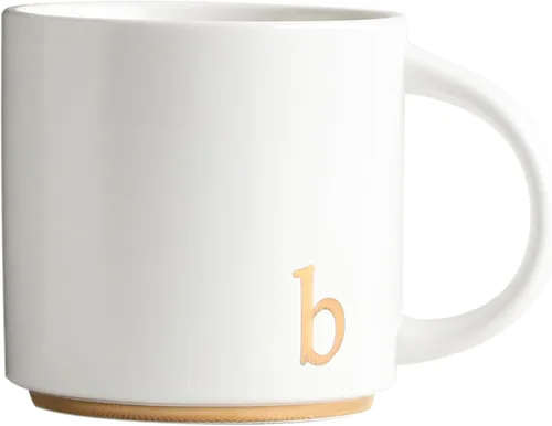 Miniatura 12 de COLLECTIVE HOME - Tazas de cerámica con monograma, tazas de café con inicial dorada de 15 onzas, elegantes tazas de té del alfabeto, elegante taza