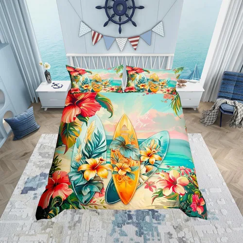 Miniatura 36 de Manfei Juego de ropa de cama de silueta de ciervo, tamaño individual, funda de edredón con patrón de flechas y cuernos con 1 funda de almohada
