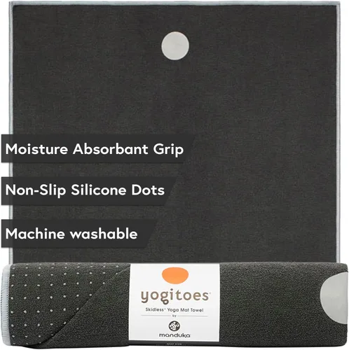 Miniatura 13 de Manduka Yogitoes Toalla para Esterilla de Yoga Caliente - 71" Agarre Activado por Humedad Protuberancias de Silicona Patentadas Altamente