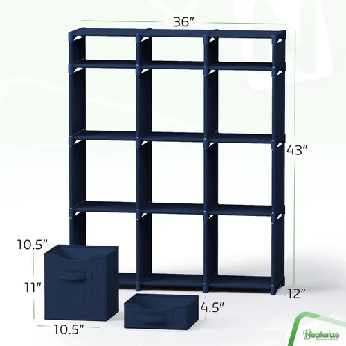 Miniatura 2 de Organizadores de armario de 12 cubos y almacenamiento Incluye todos los contenedores de cubos de almacenamiento Unidad de almacenamiento de Azul
