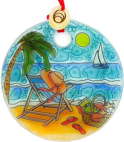 Miniatura 10 de Adorno de tortuga marina para bebé - Vidrio fundido hecho a mano, decoración colgante de 2.5 pulgadas para ventanas, árbol de Navidad, colgante