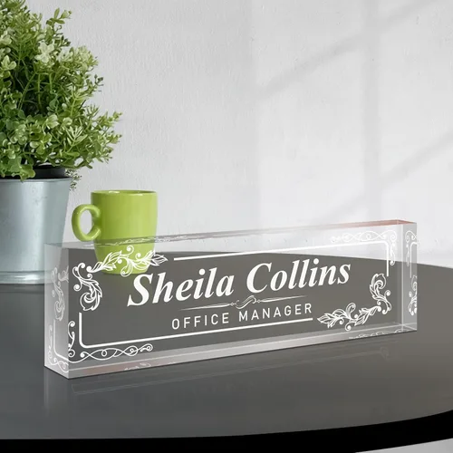 Miniatura 26 de Placa de nombre personalizada para escritorio, regalos de agradecimiento para empleados, placa de nombre de escritorio acrílica personalizada