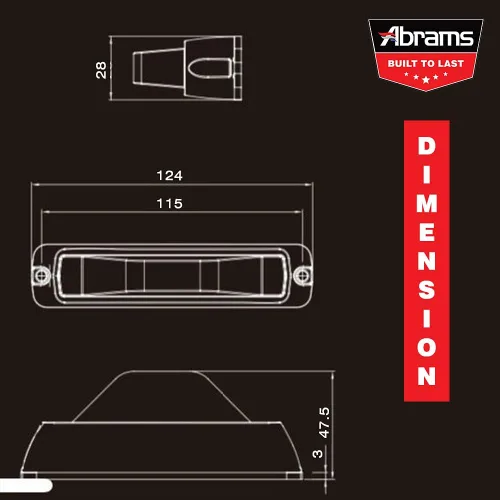 Miniatura 8 de Abrams Flex 180 - Cabezal de luz LED ámbar/blanco para parrilla [64 W - 16 LED] [Clase SAE 1] Gran angular debajo del espejo Snow Plow Truck