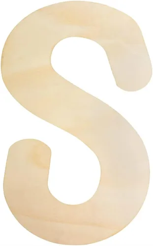 Letras de madera grandes S, letras de madera grandes de 12 pulgadas, letras de madera sin terminar para decoración de pared, manualidades, tablero