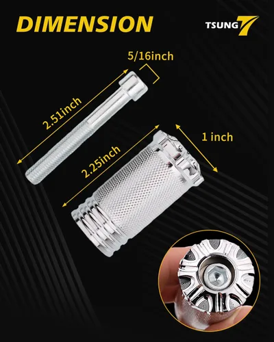 Miniatura 7 de TSUNG Clavija de palanca de cambios de motocicleta – Reemplazo de clavija de cambio de aluminio CNC Billet, se adapta a la mayoría de motocicletas