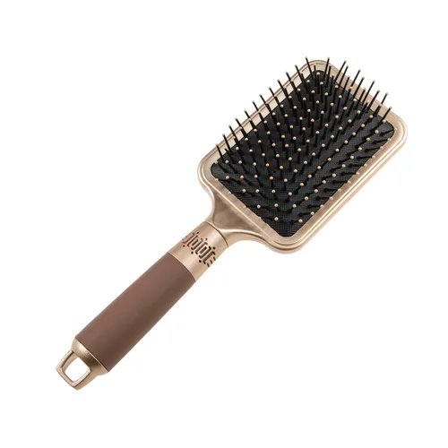Miniatura 6 de Fshion - Cepillo de masaje hecho a mano con cojín de aire de cristal rosa, cepillo de pelo brillante de alta calidad, peine de pelo desenredante