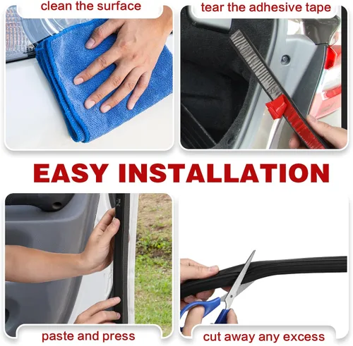 Miniatura 5 de Tira de Sellado de Puerta de Goma en Forma de D de 1" Sello Deslizante de RV Autoadhesivo de Goma EPDM de Servicio Pesado Automotriz Tira Selladora