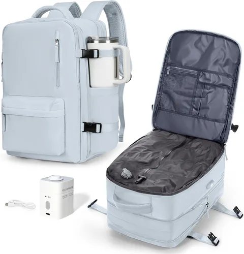 Miniatura 18 de VGCUB Mochila grande de viaje para trabajo, negocios, mochila para computadora portátil aprobada para vuelo, para mujeres y hombres, mochila