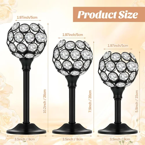 Miniatura 2 de Qunclay 18 portavelas de cristal a granel, centros de mesa para mesa de boda, centros de mesa decorativos de cristal, decoración de mesa de comedor