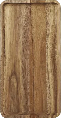 Platos y bandejas de madera maciza de madera de acacia natural para charcutería, tabla de quesos (35 x 18 rectangulares)