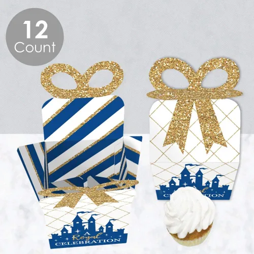 Miniatura 3 de Big Dot of Happiness Royal Prince Charming – Cajas de regalo cuadradas – Cajas de lazo para baby shower o fiesta de cumpleaños – Juego de 12