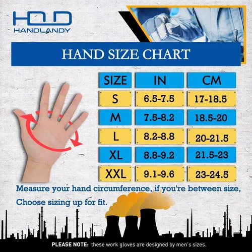 Miniatura 5 de HANDLANDY Mens Work Gloves Touch screen, Utility Mechanic Gloves, Flexible Breathable Fit- Padded Knuckles & Palm Verde