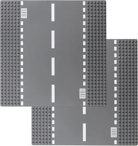 Miniatura 7 de Classic Crossroad - Juego de 2 placas base de carretera City Street, 9.8 x 9.8 in, para ladrillos de construcción, compatible con todas