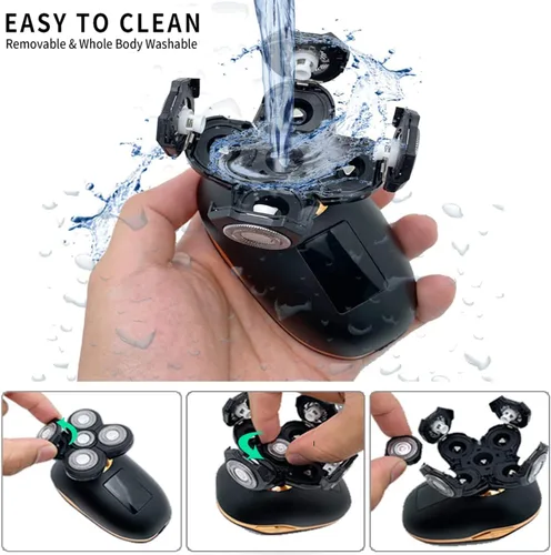 Miniatura 4 de Cabezales de repuesto para afeitadora de cabeza, cuchillas de repuesto para afeitadora de cabeza, afeitadoras de cabeza para hombres calvos, negro 5