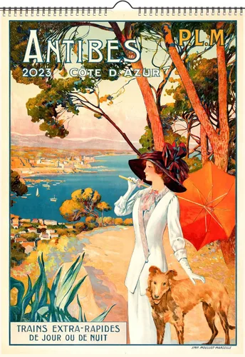 Calendario de pared 2026 [13 páginas de 8 x 12 pulgadas] Pósteres de viaje antiguos europeos 1900-1910 anuncios retro vintage