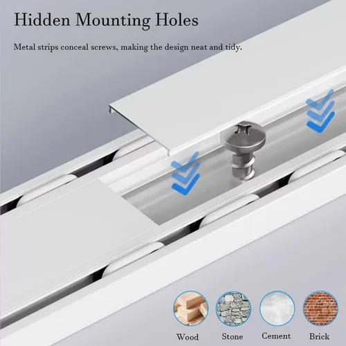 Miniatura 3 de Ceiling Curtain Track, Double Row Curtain Track Ceiling Mounted 3.94FT 6.89FT 5.58FT 9.84FT 13.12FT Sliding Rails for Curtains Room Divider for