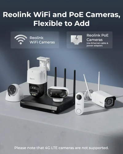 Miniatura 4 de REOLINK NVR WiFi 4K 16CH con Wi-Fi 6 y WiFi de doble banda de 2.4/5 GHz, disco duro de 2 TB integrado, compatible con cámaras Reolink
