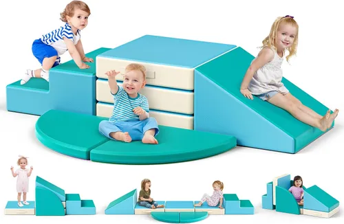 Miniatura 8 de Lischwert Bloques de escalada de espuma para niños pequeños de 1 a 3 años, juego suave de 4 piezas con juguetes de exploración para gatear, bloques
