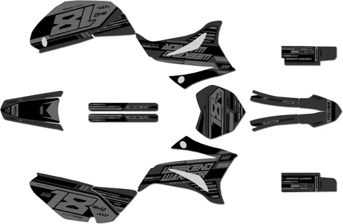 Miniatura 4 de Kit de gráficos Kalair GFX para Yamaha TTR 125 (2008-2023) Serie Warrior Azul 16 Mil - Juego de calcomanías adhesivas de carreras personalizadas