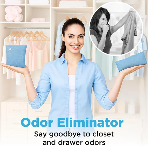Miniatura 2 de Eliminador de olores de armario y aparador, absorbente de olores de carbón activado para espacios pequeños, ambientadores para el hogar, ambientador