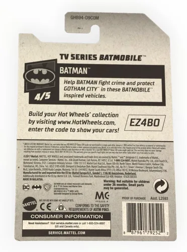 Miniatura 2 de Hot Wheels Serie de TV Batmobile, [Negro/rojo] 197/250 Batman 4/5