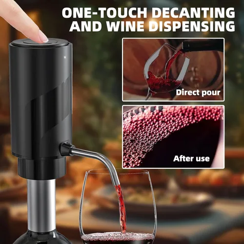 Miniatura 2 de Aireador de Vino Descantador de Vino Eléctrico Aireador de Vino Automático, Dispensador de Vino Vertidor de Vino con USB Recargable, Amante del Vino