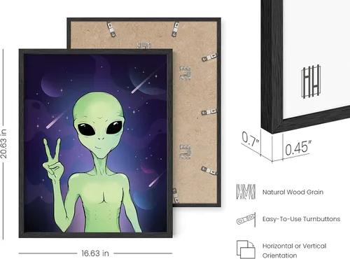 Miniatura 3 de HAUS AND HUES Trippy - Póster de alienígena - Decoración de habitación extraterrestre genial, póster psicodélico, arte de pared de alienígena
