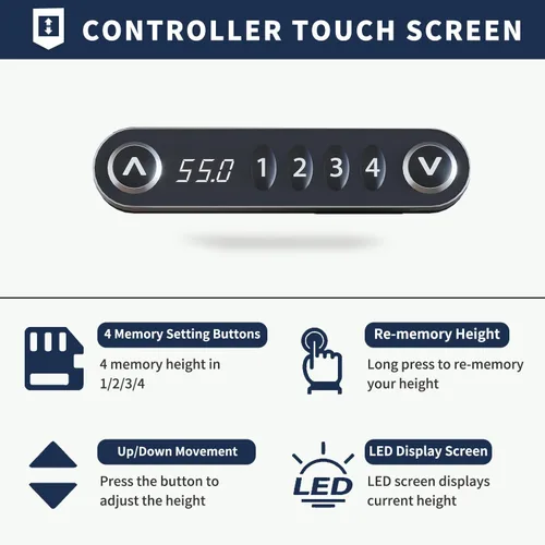 Miniatura 7 de Escritorio eléctrico de pie con motor dual de 63 pulgadas, escritorio de pie ajustable en altura con control de memoria y amplio escritorio