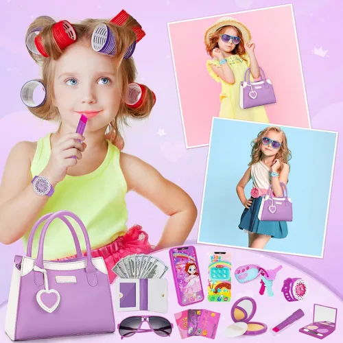 Miniatura 5 de Officygnet Juguetes para niñas de 3, 4, 5, 6, 7, 8 años – Juguetes de princesa para niñas pequeñas, bolso con accesorios, bolso de juguete