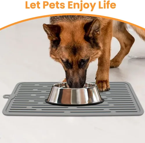 Miniatura 3 de Ptlom Mantel individual para mascotas para perros y gatos, tapete para evitar el desbordamiento de alimentos y agua, adecuado para mascotas medianas