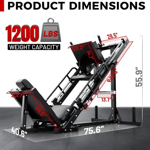 Miniatura 2 de RitFit Leg Press Hack Squat Machine, Professional Adjustable Leg Press Machine for Home Gym with Linear Bearing, Full Lower Body Workout with