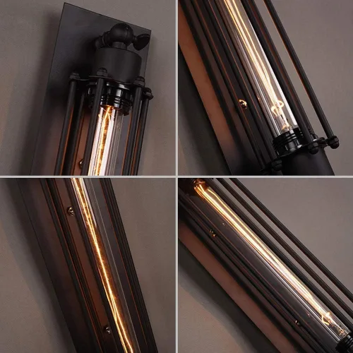 Miniatura 4 de Luces de pared industriales de metal negro vintage hierro luz de lavado geométrico retro accesorio de iluminación para almacén porche entrada