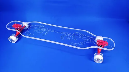 Miniatura 3 de GHOST BOARDS Clear Longboard Skateboard - Transparent Acrylic Long Boards with Light-Up LED Wheels for Smooth Rides - Ride The Streets in Style with