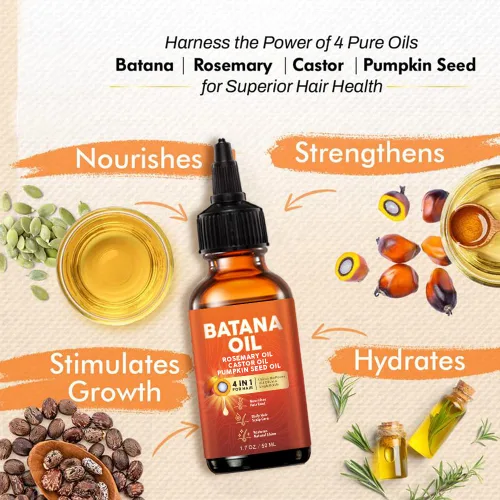 Miniatura 3 de Aceite de batana 4 en 1 para el crecimiento y nutrición del cabello, 100% puro orgánico natural, aceite de ricino y romero que estimula