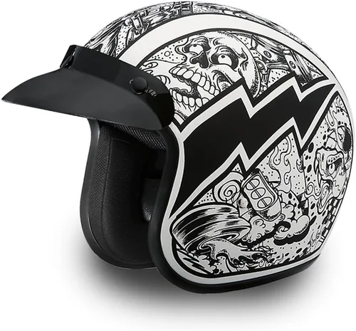 Miniatura 11 de Daytona Helmets Casco de motocicleta de cara abierta de 3/4, aprobado por DOT, ligero y cómodo, diseño vintage para scooter, crucero y bicicletas