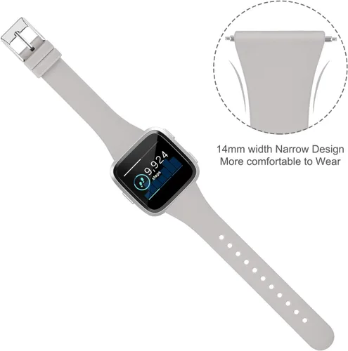 Miniatura 4 de Tobfit Pack 3 bandas delgadas compatibles con Fitbit Versa 2 Bands/Fitbit Versa/Fitbit Versa Lite/SE, pulsera de repuesto de silicona para hombres