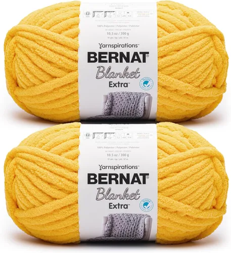 Miniatura 36 de Bernat - Estambre para mantas Extra Negro, 2 paquetes de 300g/10.5 onzas, poliéster, #7, jumbo, tejido de punto/ganchillo