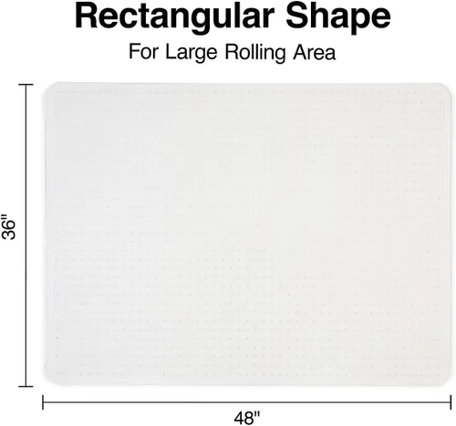 Miniatura 2 de Staples Tapete para silla de oficina, tapetes transparentes, alfombras de pelo mediano, 48 x 36 pulgadas, deslizamiento suave