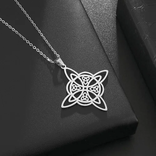 Miniatura 4 de Collar de bruja de acero inoxidable con nudo celta de bruja, collar de nudo celta para mujeres y niñas, collar de nudo celta, collar Wiccan