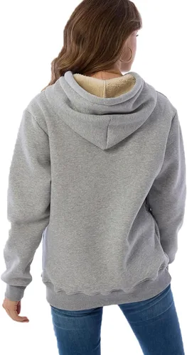 Miniatura 6 de Malajisi Sudadera con capucha para mujer, forro polar, sherpa, para invierno, casual, ajuste holgado