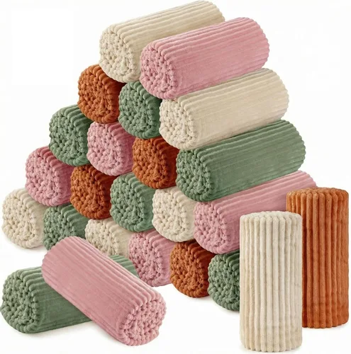 Miniatura 30 de Buryeah 6 Piezas Manta de Franela a Granel 50 x 60 pulgadas Manta para Pijamadas Boda al Aire Libre Manta Ligera, Certificado Oeko-tex Standard 100