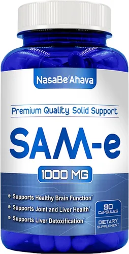 Suplemento SAM-e extra fuerte | El mismo S-adenosil-L-metionina 1000 mg por porción para suplemento de apoyo óseo y estado de ánimo, fabricado en