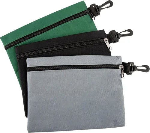 Paquete de 3 pequeñas bolsas de herramientas con cremallera multiusos organizador de almacenamiento duradero 600D Oxford impermeable bolsa de