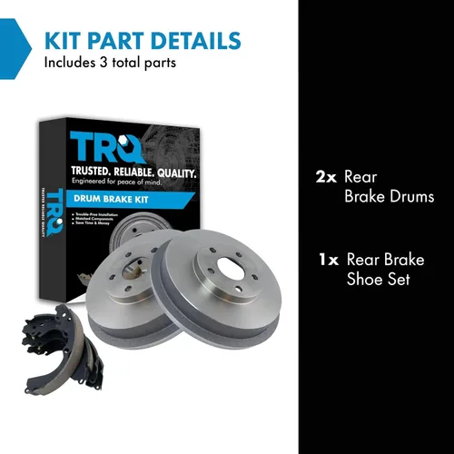Miniatura 2 de Kit de tambor de freno y zapata ABS trasero TRQ Compatible con Subaru Forester Impreza