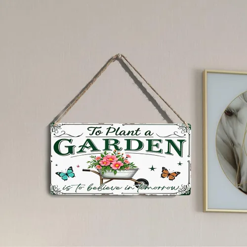 Miniatura 8 de Letrero de pared de jardín vintage para exteriores, regalos de jardinería para mujeres, jardineras, granja, patio, casa de campo, invernadero