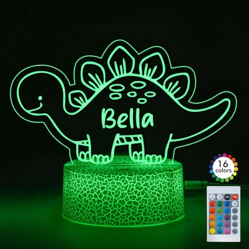 Regalos personalizados de luz nocturna de dinosaurio, regalos personalizados de cumpleaños para recién nacidos, decoración de escritorio para