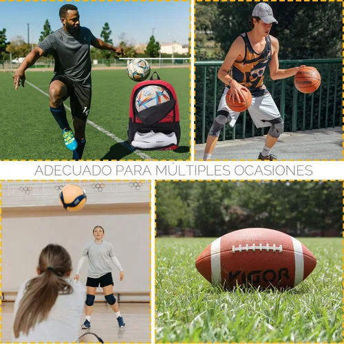 Miniatura 6 de Hsmihair - Bolsa de fútbol - Mochila de fútbol y mochila para fútbol, voleibol y baloncesto, con compartimento para pelota y tacos separados Azul