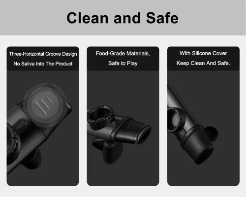 Miniatura 3 de Kazoo de metal mejorado, aleación de aluminio profesional de tono ajustable Kazoo con cinco diafragmas de flauta, boquilla de grado alimenticio