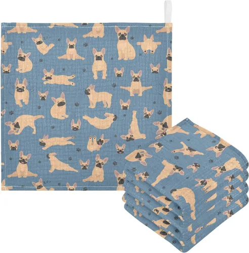 Miniatura 39 de Toallas de algodón para bebé, toallas de baño unisex para recién nacidos, toallitas naturales para piel delicada, 11.8 x 11.8 pulgadas, paquete de 5